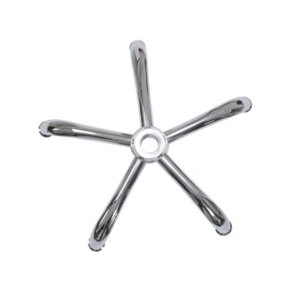 Base Pentapé Arqueada em Ferro Cromado e Polido (620mm)