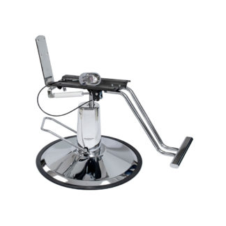 Conjunto M07 com Reclinagem 02 (Cabo de Aço) - Hidráulico Strock com Base Redonda Ø680mm e Reclinagem: Lâmina Reta, Flange, Parapé, Mola a gás com Cabo de Aço