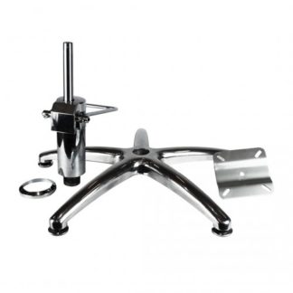 Conjunto 135 - Hidráulico 135mm com Base Pentapé Alumínio (Ø660mm) e Flange 14cm para Cadeira de Cabeleireiro