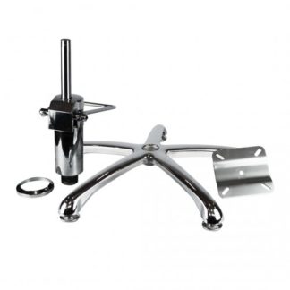 Conjunto 135 - Hidráulico 135mm com Base Pentapé Cromada (Ø620mm) e Flange 14cm para Cadeira de Cabeleireiro