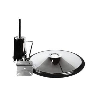 Conjunto M07 - Hidráulico Strock 140mm com Base Redonda (Ø680mm X Esp. 3,0mm) e Flange 14cm para Cadeira de Cabeleireiro / Barbeiro