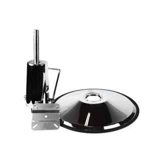 Conjunto M06 - Hidráulico Strock 140mm com Base Redonda (Ø600mm X Esp. 2,5mm) e Flange 14cm para Cadeira de Cabeleireiro / Barbeiro